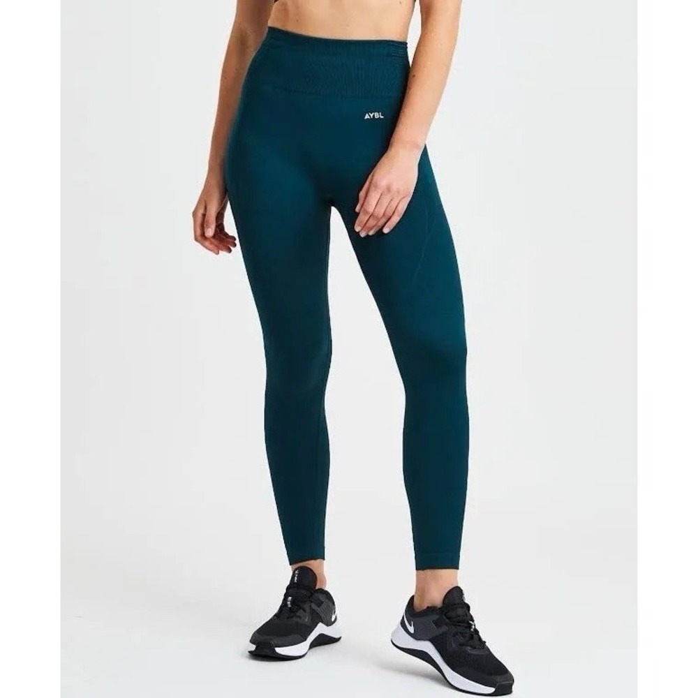 AYBL‎ Balance V2 Seamless High Waist Compression Leggings & Bra Set Blue Size S